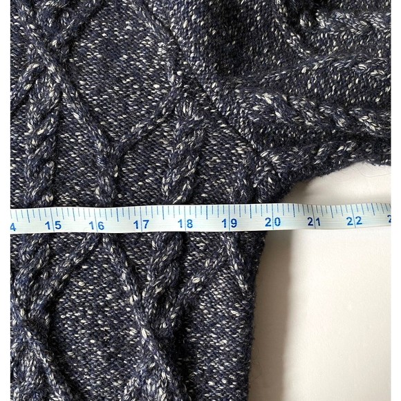 Banana Republic Sweater Mens S Preppy Navy Cable Knit Shawl Neck Yak Hair - Picture 10 of 12